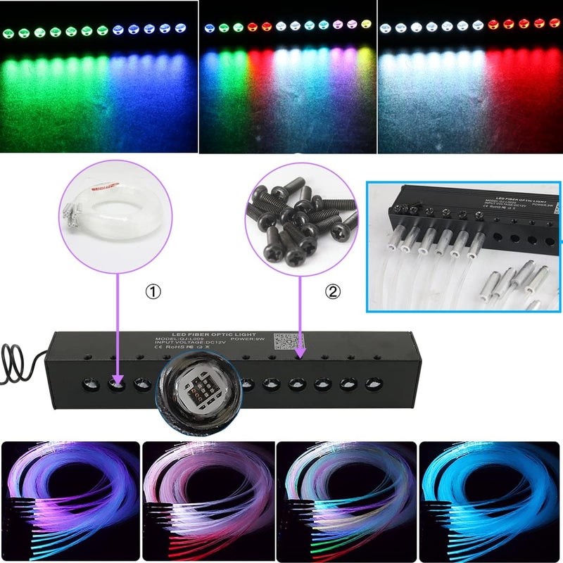 azimom 16W Twinkle & Sound Activate 550pcs*0.03in*9.8ft Fiber Optic Starlight Headliner Kits+RGB Meteor Shooting Star,APP& Remote Control Light Engine End Glow Fiber Strands Home Car Ceiling Décor - Image 5